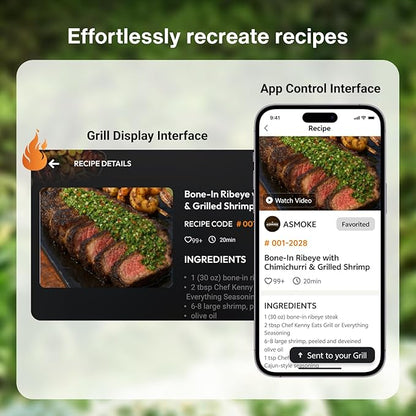 ASMOKE Essential– Guga’s Pick | Smart Portable Wood Pellet Grill & Smoker with 5" LCD Screen, 8-in-1 Grill,8H Battery, Effortless Cleaning, Wi-Fi Smart Control, 271 sq.in,Fit for Family BBQ