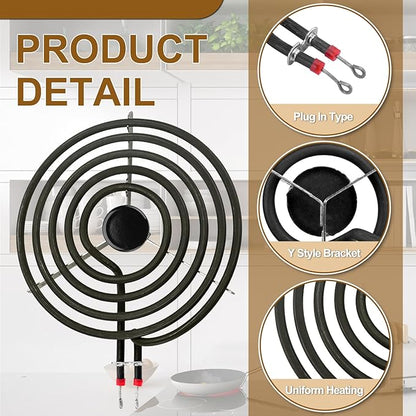 W10196405 W10196406 Electric Stove Burner Drip Pans & MP21YA MP15YA Electric Range Burner Element Unit Set fit for Whirlpool Kenmore Amana Range Oven/Stove by Cenipar