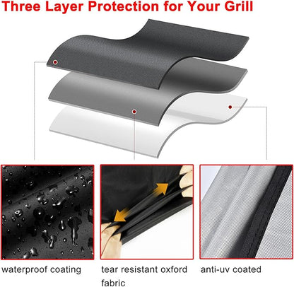 Grill Cover, 40-Inch BBQ Grill Cover Heavy Duty Waterproof UV Resistant Tear Resistant for Outdoor Grill, Fit for Nexgrill Brinkmann Weber Char-Broil