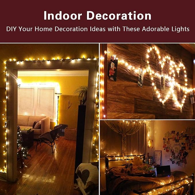 BrizLabs Clear White Incandescent Christmas String Lights 600 Count 139.2ft | Connectable; UL Certified; Outdoor Mini Lights Set Xmas Tree Light for Indoor Outside Holiday Tree Garden Party Home Decor