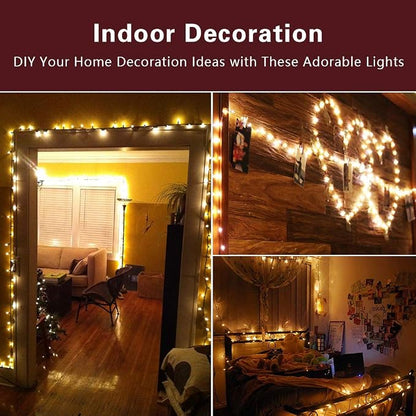 BrizLabs Clear White Incandescent Christmas String Lights 600 Count 139.2ft | Connectable; UL Certified; Outdoor Mini Lights Set Xmas Tree Light for Indoor Outside Holiday Tree Garden Party Home Decor