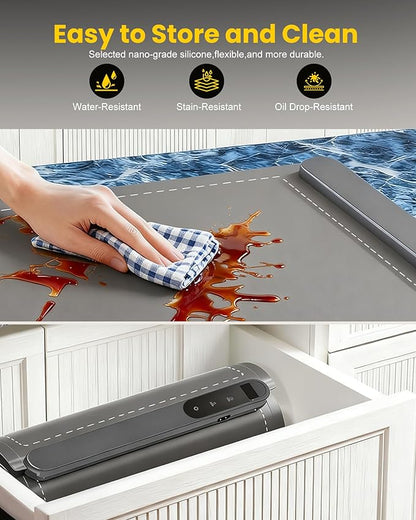 Upgrade Graphene Large Food Warming Mat 500W 24"x16" with Insulation Pad for Countertop, Chafing Dishes for Buffet, Food Warmer for Parties, Portable Heating Pad for Kitchen, 6-Level Temp 6-Hour Timer