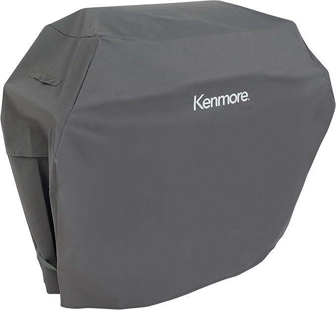 Kenmore 56-Inch Heavy-Duty Grill Cover for Outdoor BBQ Propane Gas Grills, Weather-Resistant, UV- and Fade-Resistant, Universal Fit Cover for 4-Burner Gas Grills, Gray
