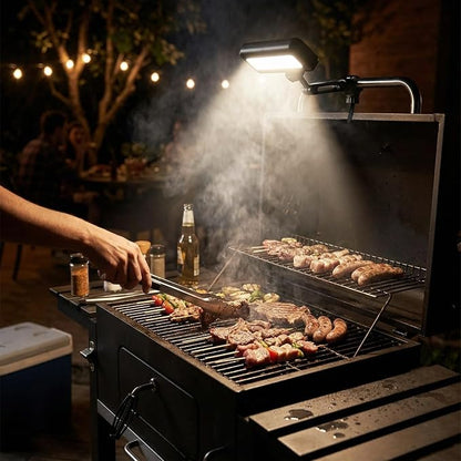 HyperFun Grill Lights for Outdoor Grill - 360° Adjustable USB-C Rechargeable LED BBQ Light with 2 Brightness Modes & Smart Tilt Sensor Function - Perfect BBQ Accessories Gift for Men Dads Husbands