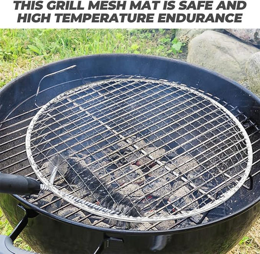 Kichvoe 13 Inch Disposable Round Bbq Grill Net Non-Stick Mesh Cooking Grate for Outdoor Camping Fire Pit Grilling Meat Vegetables Fish Skewers