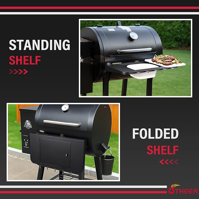 23.6 X 12.2 Folding Grill Shelf for Pit Boss 700DX 700FB 700FB2 800FB2, Easy-Check Fit Accessory for Outdoor Cooking or Use