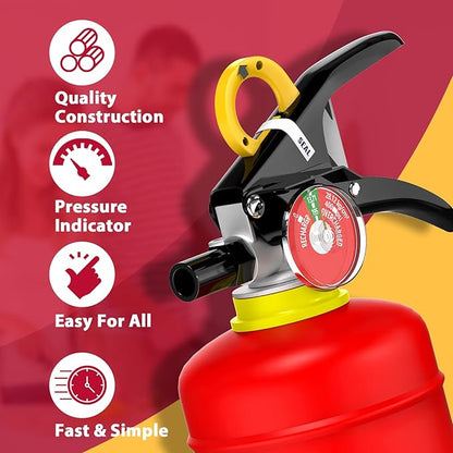 Ougist ABC Dry Chemical Fire Extinguisher, 5 lb – 2-A:10-B：C Rated for Home, Office & Vehicle, Quick Release, Easy-Grip Handle, Ideal for Electrical & Grease Fires, Car Extinguisher, Model FF2KG