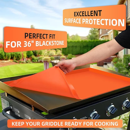 36" Silicone Griddle Mat for Blackstone, Heavy Duty Food Grade Silicone Griddle Cover, BBQ Shield Against Rust, Grease & Dirt, All-Season Protection