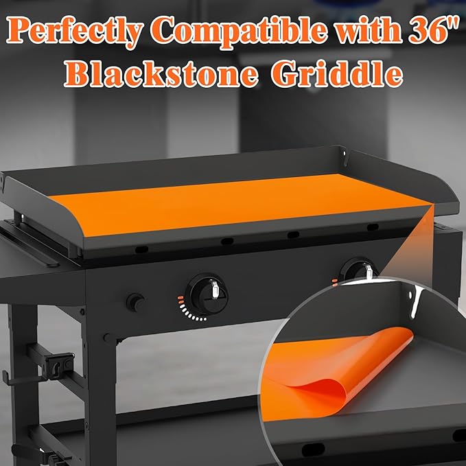 Aulock 36in Silicone Griddle Mat Compatible with Blackstone - Food-Grade Outdoor Grill Protect Accessories Griddle Cover from Rusting & Dust