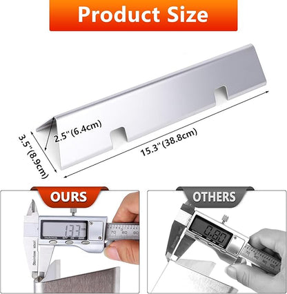 Uniflasy 7635 15.3 inch Flavorizer Bars for Weber Spirit I&II 200 Series, Spirit E210 S210 E220 S220 Gas Grills with Front Control Knobs, Weber GS4 Grill Parts, 16GA Stainless Steel Grill Heat Plates