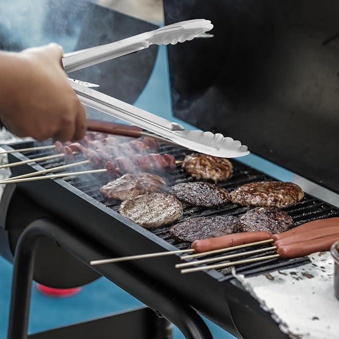 TEHAUX Portable Charcoal Grill for Camping Outdoor Bbq Rack 28cm Non-stick Disposable Barbecue Stove Brush Accessory for Picnic and Tailgate Random Color