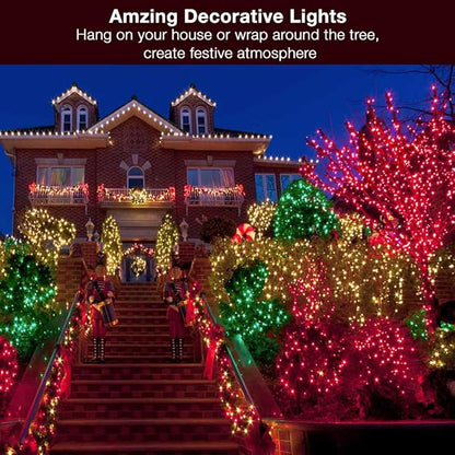 BrizLabs Red Incandescent Christmas Indoor String Lights 300 Count 69.6ft | Connectable; UL Certified; Outdoor Mini Lights Set Xmas Light String for Indoor Outside Holiday Tree Valentine's Day Party