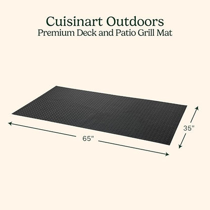 Cuisinart Premium Deck and Grill Mat, 65" x 36", Non-Slip Rubber Mat for BBQ, Griddle and Grill All Season Protection for Patio, Deck and Porch