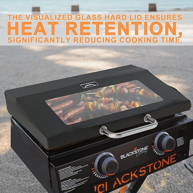 Hinged Lid for Blackstone 22 inch Griddle Lid Tabletop Omnivore 1666(2024 Model), Visualized Glass FlatTop Hard Cover for Blackstone Accessories 22" Omnivore Griddle Hood 2203 1813 Replacement etc.