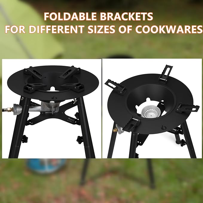 ONLYFIRE GRILLS Propane Paella Burner Stand Set with 21" Paella Pan, Outdoor Gas Stove Cooking Kit, Portable Gas Burner with Wok for Backyard Camping Tailgating RV, 4FT Hose, 60000BTU, GS300