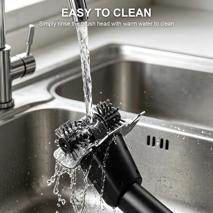 Cordless Electric Grill Brush with Water Spray & LED Light, Rechargeable BBQ Grill Cleaner with High Torque Motor, Power Barbecue Scrubber for Stainless Steel Grates, Ceramic Plates, Cast Iron Pans