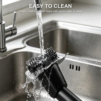 Cordless Electric Grill Brush with Water Spray & LED Light, Rechargeable BBQ Grill Cleaner with High Torque Motor, Power Barbecue Scrubber for Stainless Steel Grates, Ceramic Plates, Cast Iron Pans