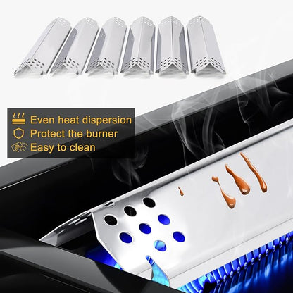 Grill Replacement Parts for Nexgrill 6 Burner 720-0898, 730-0898, 720-0898A, 720-0896CA, Grill Burner Tubes, Heat Plates, Igniters for Nexgrill