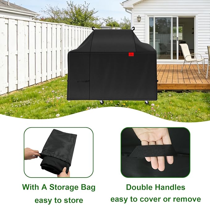Grill Cover Fits Traeger Timberline Wood Pellet Grill (TBB86RLG),Outdoor Full-Length Heavy Duty Waterproof 600D BBQ Cover, Compared to Traeger BAC638 65" D x 29" W x 47" H