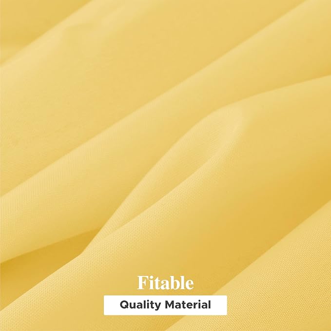 Fitable 6 Pack Yellow Tablecloths for Rectangle Tables, 90 x 156 Inch | Wrinkle & Stain Resistant, Washable Polyester Fabric Cloth Cover, For Wedding, Party, Banquet, Formal Events