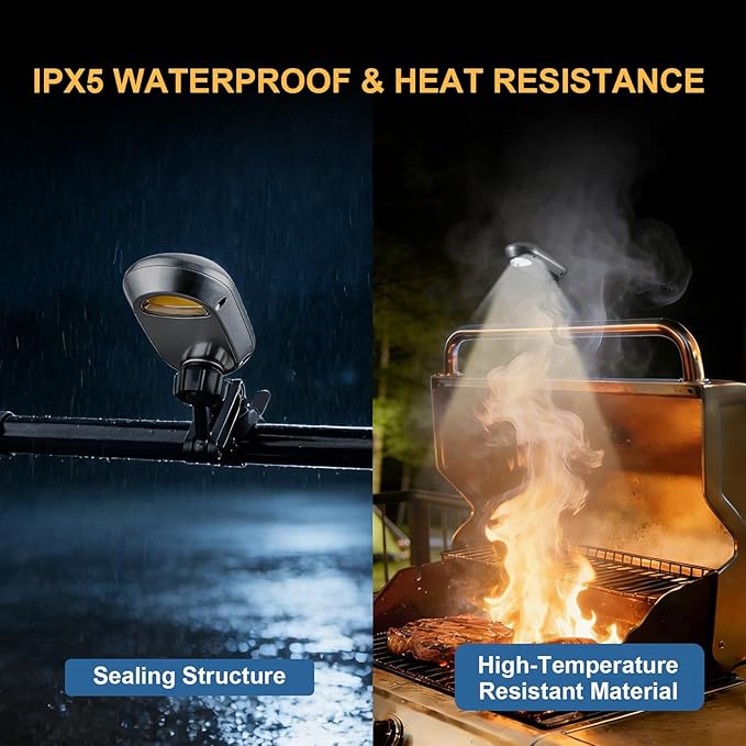 Grill Light for Outdoor, Fathers Day Dad Gifts for Men, Rechargeable Automatic On/Off Tilt Sensor BBQ Light for Blackstone Griddle Weber Grill, 360° Adjustable Universal Bracket, Grilling Accessories