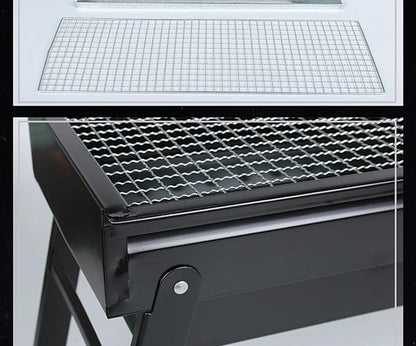 Folding Portable Barbecue Charcoal Grill, Barbecue Desk Tabletop Outdoor Stainless Steel Smoker BBQ for Outdoor Cooking Camping Picnics Beach