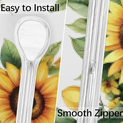 Sunflowers Outdoor Fitted Round Tablecloth with Umbrella Hole, 45"-56" Elastic Patio Table Cloth with Zipper Oil-Proof Waterproof Patio Table Cover for Picnic Party Spring Decoration