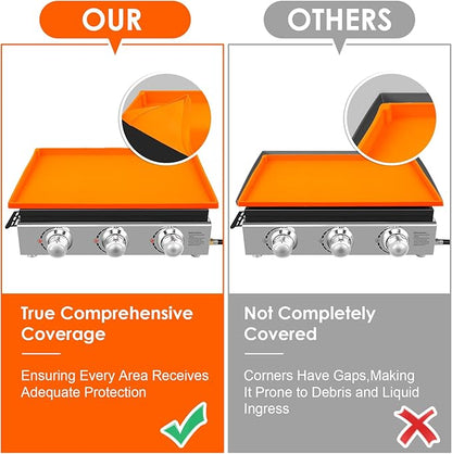Silicone Griddle Mat Cover for Blackstone,All-Encompassing Coverage Heavy Duty Food Grade Silicone Grill Mat Cover, Nice Choice for Blackstone Griddle Protective Accessories (Orange-36inch)