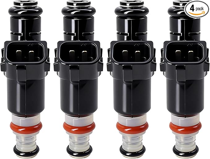 HiSport 16450-RAA-A01 Fuel Injectors 4PCS 8 Holes 2.4L L4 Compatible with Accord 2003-2007,CR-V 2005-2009,Element 2003-2001,Replacement For Acura Rsx 2.0L 2005-2006