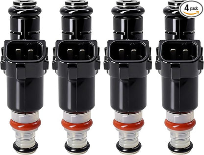 HiSport 16450-RAA-A01 Fuel Injectors 4PCS 8 Holes 2.4L L4 Compatible with Accord 2003-2007,CR-V 2005-2009,Element 2003-2001,Replacement For Acura Rsx 2.0L 2005-2006
