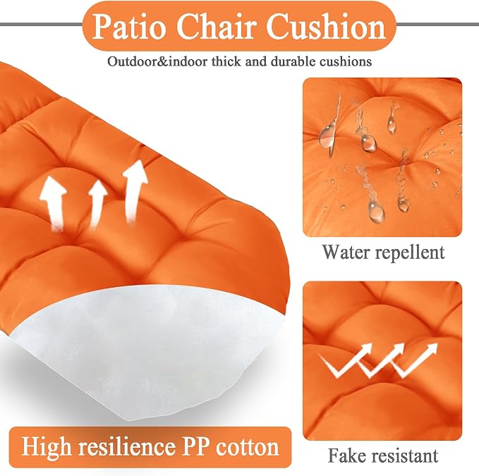 Adirondack Chair Cushion, Outdoor Patio Furniture Seat Pad, Waterproof | Waterproof cover with straps, PP cotton, high back thick seat pad for adirondack rocking chair indoor outdoor porch 44x19x4