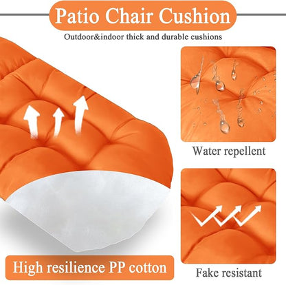 Adirondack Chair Cushion, Outdoor Patio Furniture Seat Pad, Waterproof | Waterproof cover with straps, PP cotton, high back thick seat pad for adirondack rocking chair indoor outdoor porch 44x19x4