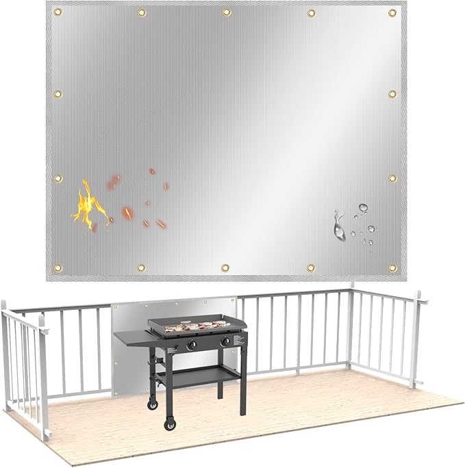 Heat Shield Behind Grill 36x48in-Silver