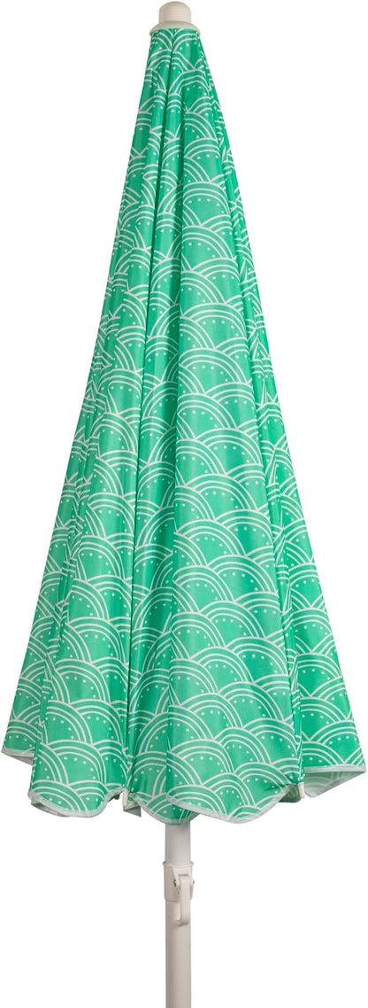 PICNIC TIME 5.5 Ft Portable Beach Umbrella, Lightweight UV Protection Sunshade with Tilt Pole & Carry Bag, Outdoor Canopy Umbrella for Beach, Sand, Pool, Patio, Camping, Travel, or Backyard Shade, (Mermaid Teal)