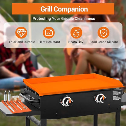 Garvee 36-Inch Heavy-Duty Silicone Grill Cover - Waterproof, Oil-Resistant, Dirt-Proof with 16-Inch Accessory Lid for Outdoor BBQ Protection