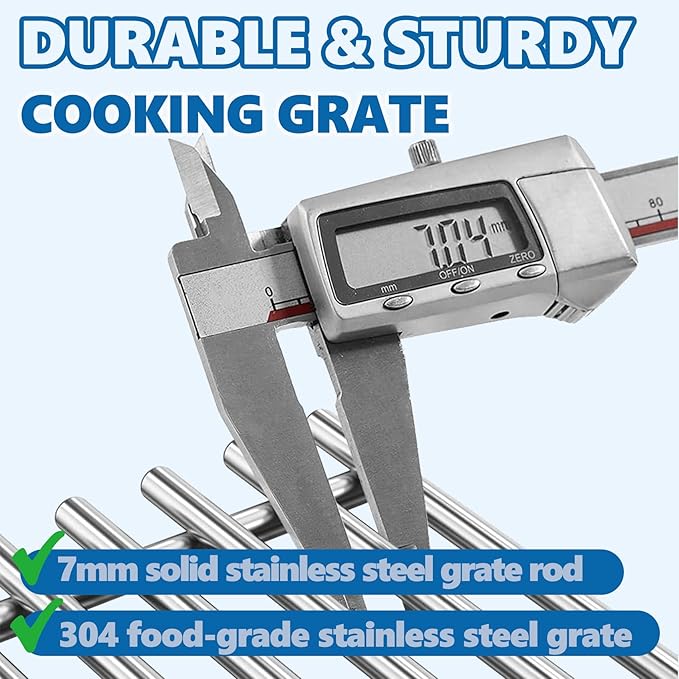 SafBbcue 98888 Grill Grates for Monument Grill 13478 Grates, Monument Mesa 400 Accessories Parts, Stainless Steel Cooking Grids for Monument 25392 Grill Replacement Grates, 16.3 x 28.4 inch