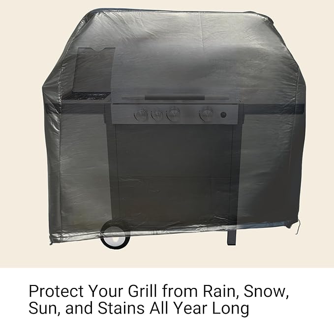 Formosa Covers 56-Inch Grill Cover – Heavy-Duty Waterproof Black Vinyl BBQ Cover – Fits Weber Spirit 300 Series (E-310), Weber Q 3000/3200