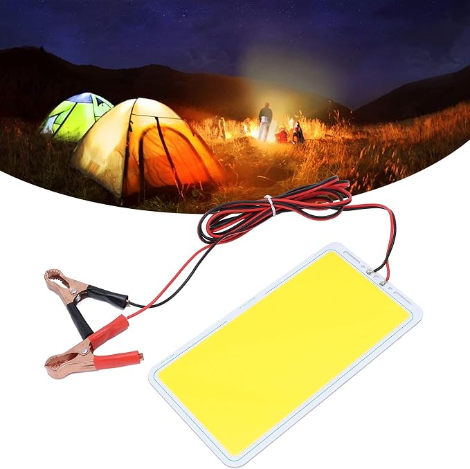 COB LED Panel Light, 70W 7000LM Bright 12V Light Source for Camping Tent Warm White Aluminum Board 220x112mm 1 Pack
