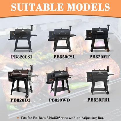 PB820 Flame Broiler Replacement Parts Kit for Pit Boss PB850 Series Pellet Grill Accessories, Adjustable Flame Broiler Slide Cover & Bottom Kit for Pit Boss 820D3, 850PS2, Heavy-duty Steel Grill Parts