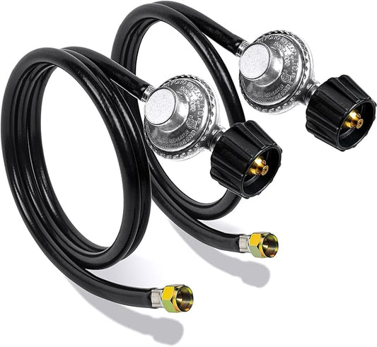 Gas Grill Regulator and Hose, Replacement for Weber, Charbroil, Nexgrill Grill, Propane Patio Heater and Fire Pit... (3FT+6FT)