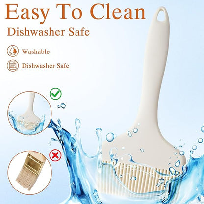 2 Pack Meat Brush for Basting,Silicone Heat Resistant Cooking Brush for Your KitchenBBQ Grill Brushes Baking Cooking,BPA Free and Dishwasher Safe