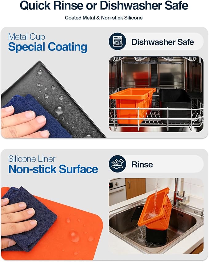 Drip Pan with Silicone Grease Cup Liners for Blackstone, Upgraded Silicone Grease Catcher, Reusable Grease Tray for Old 28" & 36" Blackstone Griddles