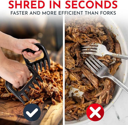 Meat Shredder Claws – Bear Claws Meat Shredder for Pulled Pork, Chicken and Beef, Heat Resistant Plastic Meat-Claws for Shredding, Ergonomic Grip, Dishwasher Safe BBQ Tool