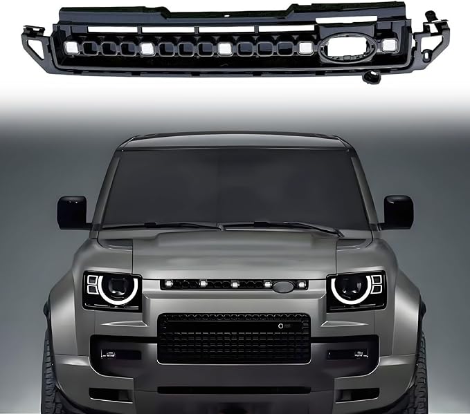 LED Grille Lights Front Grill Trim Strips Lighting Accessories Fits for LR Defender 90 110 130 2020 2021 2022 2023 2024 2025 2026