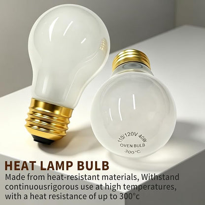 Oven Light Bulb 40 Watt A15 E26 Base Stove Light Bulb 120V | High Temp 300 °C Resistant Replace 02.30.265.00 for Range Microwaves Lava Lamp Replacement Bulbs (6PCS)