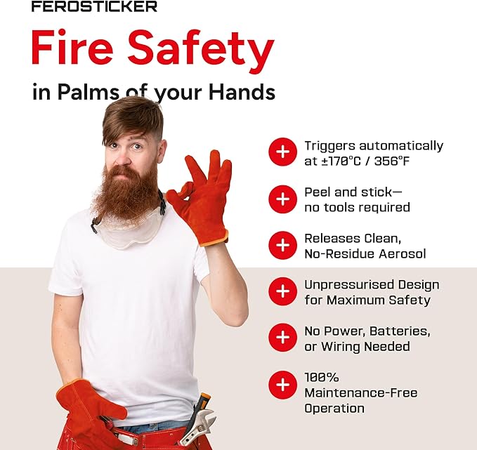 Small Automatic Fire Extinguisher – Non-Toxic, Compact & Maintenance-Free Household Fire Protection for Electric Boxes, Solar Generators, Vehicles, Lithium Batteries, Ship Cabins (1 Pack)