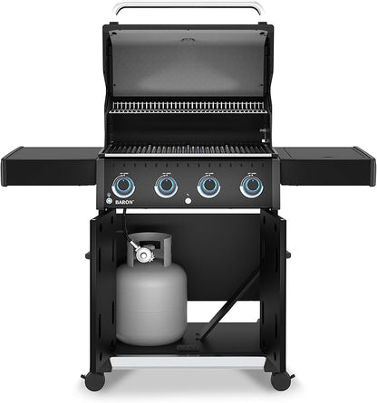 Broil King 674114 Baron 420 Pro Shadow 4-Burner Pellet Ready Propane Gas Grill in Black