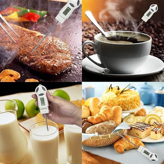 allsun Digital Meat Thermometer with Stainless Steel Probe, High Precision °C/°F Cooking Thermometer for Kitchen, Food & Home Use