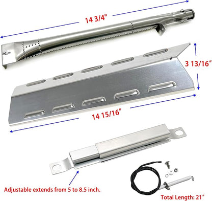 DG284 Grill Kit for Kenmore 146.34611410, 146.46372610, 146.23673310, 146.34461410, 146.10016510, 146.16198211, 146.46366610, 146.16142210 Grill Burner, Heat Plate, Ignitor & Crossover