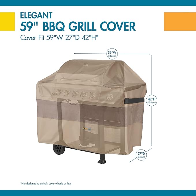 DUCKCOVERS Elegant Waterproof BBQ Grill Cover, 59 Inch